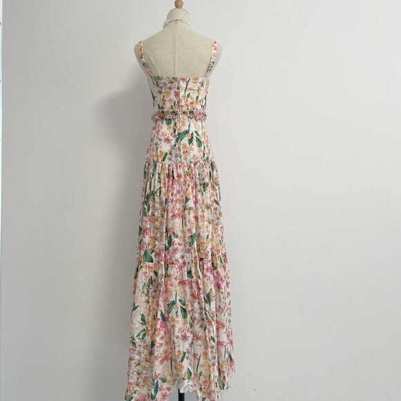 Agua By Agua Bendita lima jardiniera' floral-print linen maxi dress - Picture 5 of 16